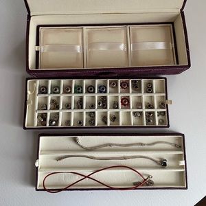 Set of Pandora charms & bracelets with jewelry box
